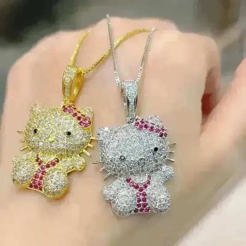 Hello Kitty Rhinestone Pendant - Image 2