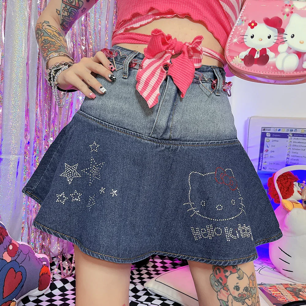 Hello KT Kawaii Whispers Denim Skirt - Image 2