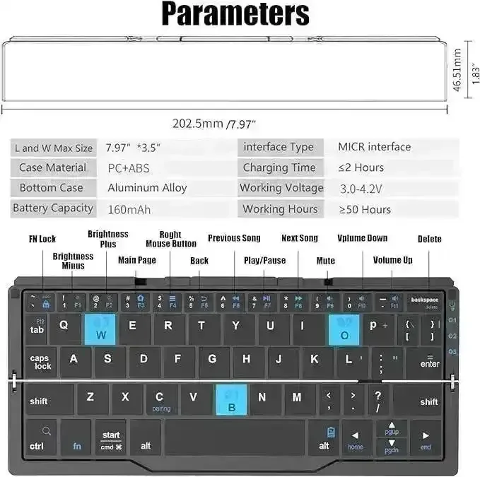 B.O.W. Hyperflex Mini Folding Keyboard - Image 12