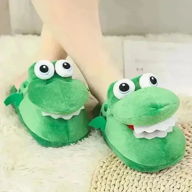 Indoor Croc Moving Mouth Plush Slippers - Image 4