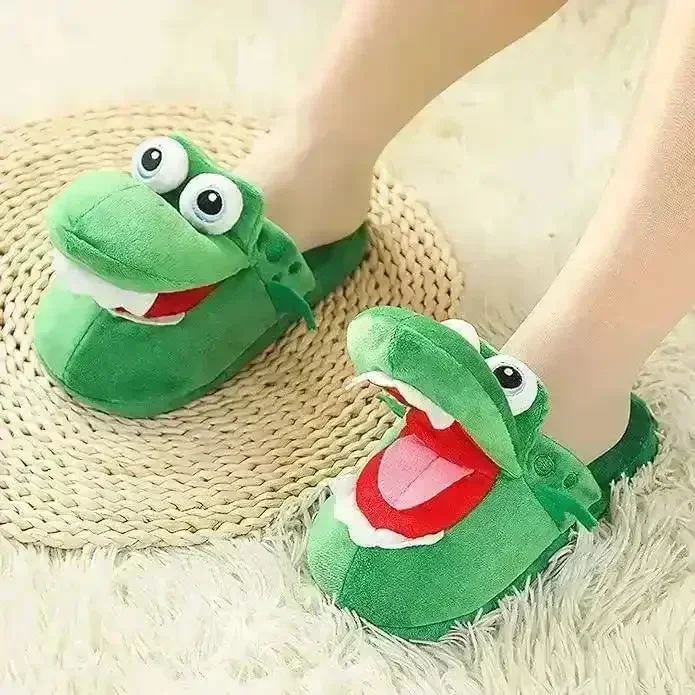 Indoor Croc Moving Mouth Plush Slippers - Image 5