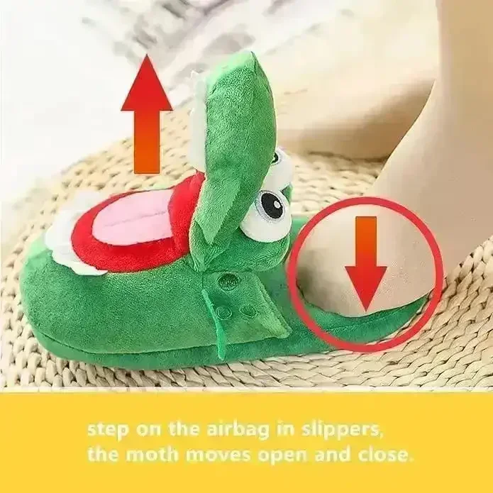 Indoor Croc Moving Mouth Plush Slippers - Image 6
