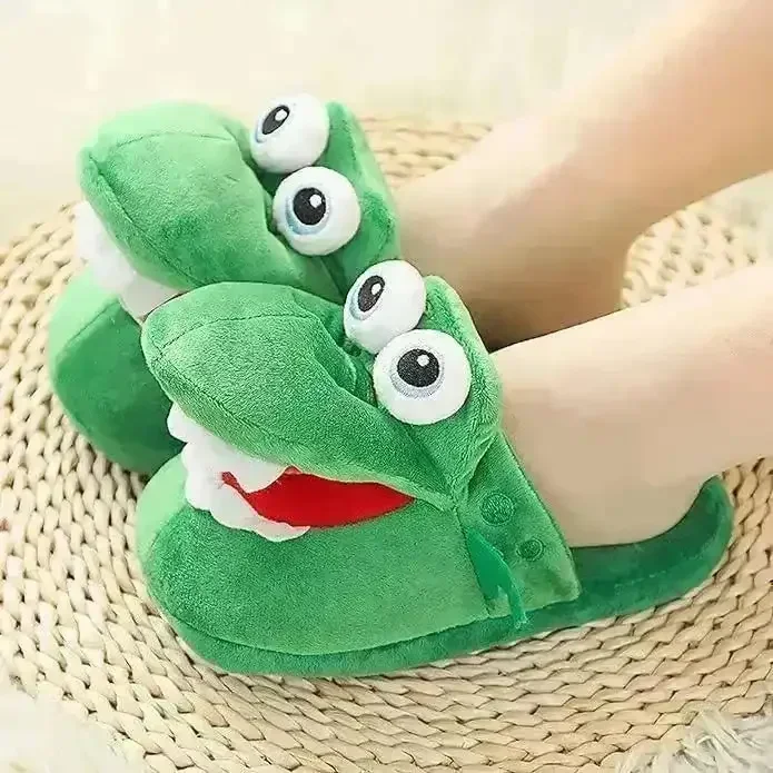 Indoor Croc Moving Mouth Plush Slippers - Image 8