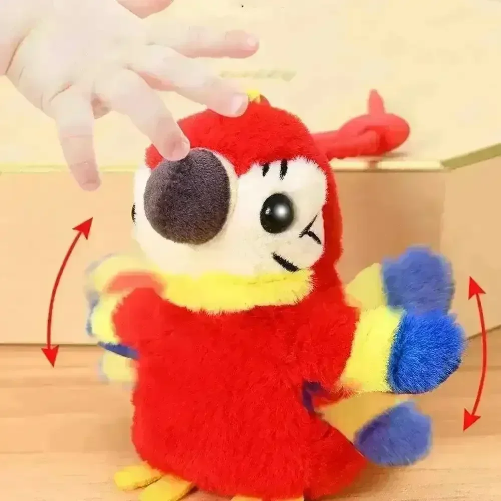 Interactive Squawking Parrot Plush Keychain - Image 3