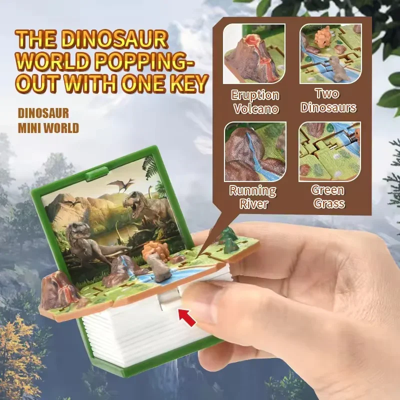 Jurassic Dinosaur Folding Book Keychain - Image 2