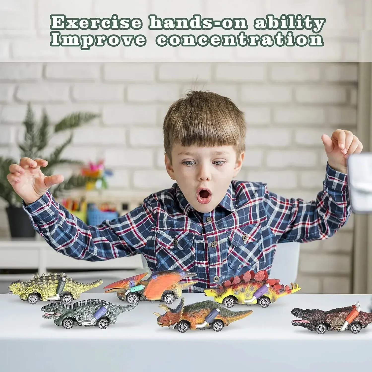 Jurassic Zoomers Dinosaur Pull-Back Car (Set of 6) - Image 2