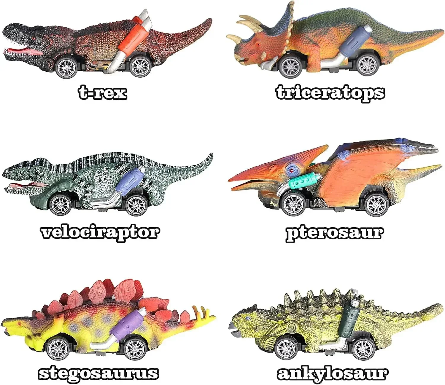 Jurassic Zoomers Dinosaur Pull-Back Car (Set of 6) - Image 6