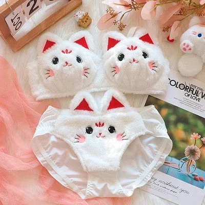 Kawaii Cat Fluffy Lingerie Set - Image 4