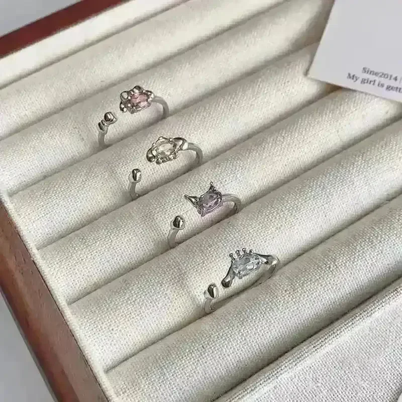 Kawaii Sanliou Characters Silver Ring - Image 2