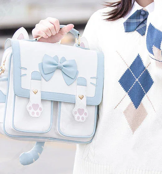 Korean Style Cat Paw School Bag - Image 8