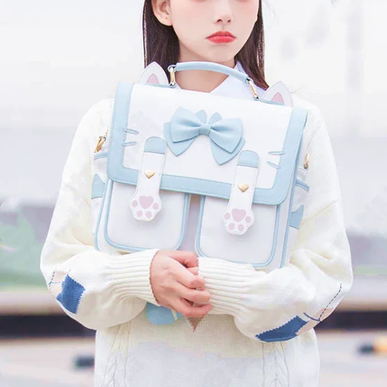 Korean Style Cat Paw School Bag - Image 9