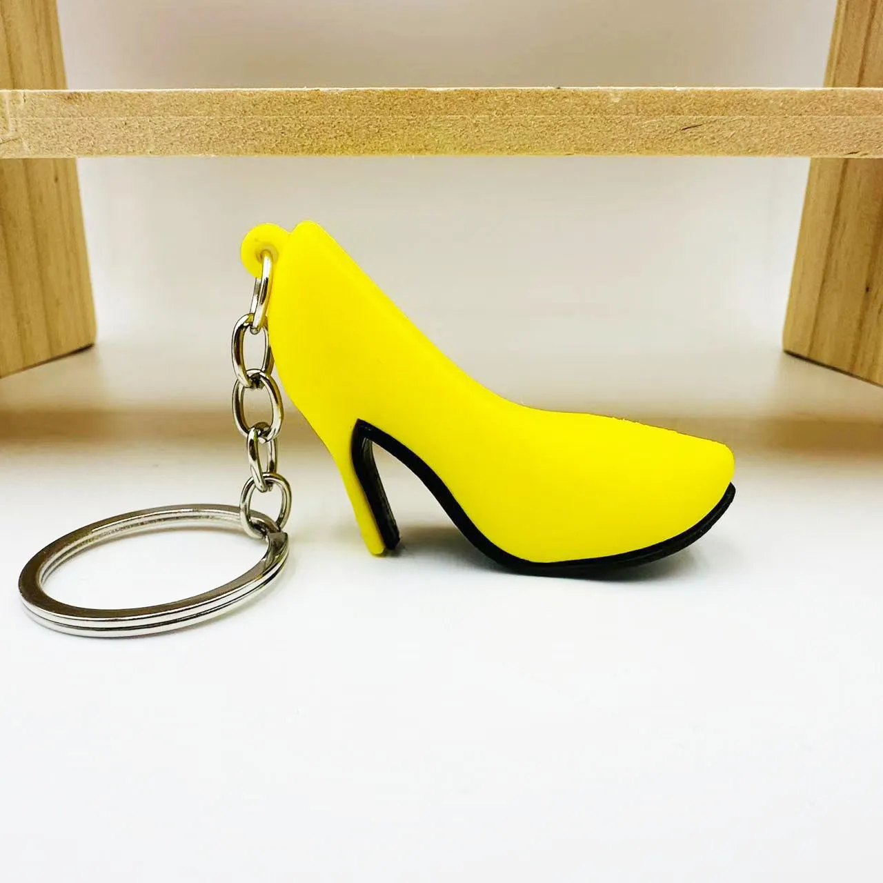 Korean Style High-Heeled Shoe Keychain - Image 4