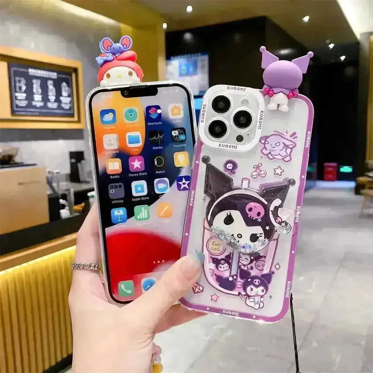 Kuromi & My Melody Figurine Case (For iPhones)