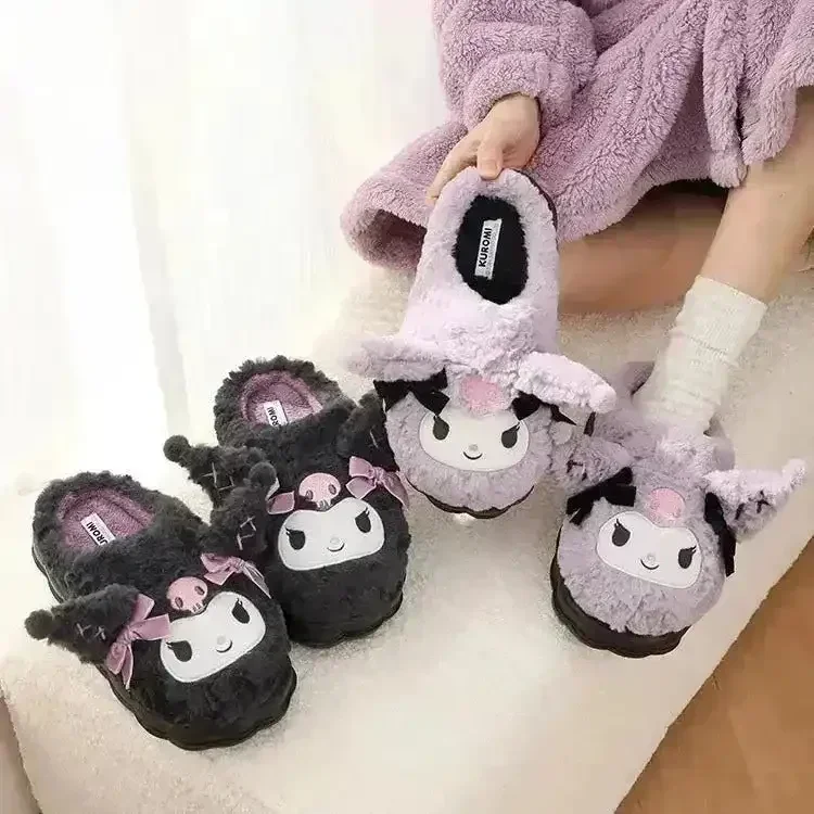 Kawaii Kuromi Plush Slippers - Image 2