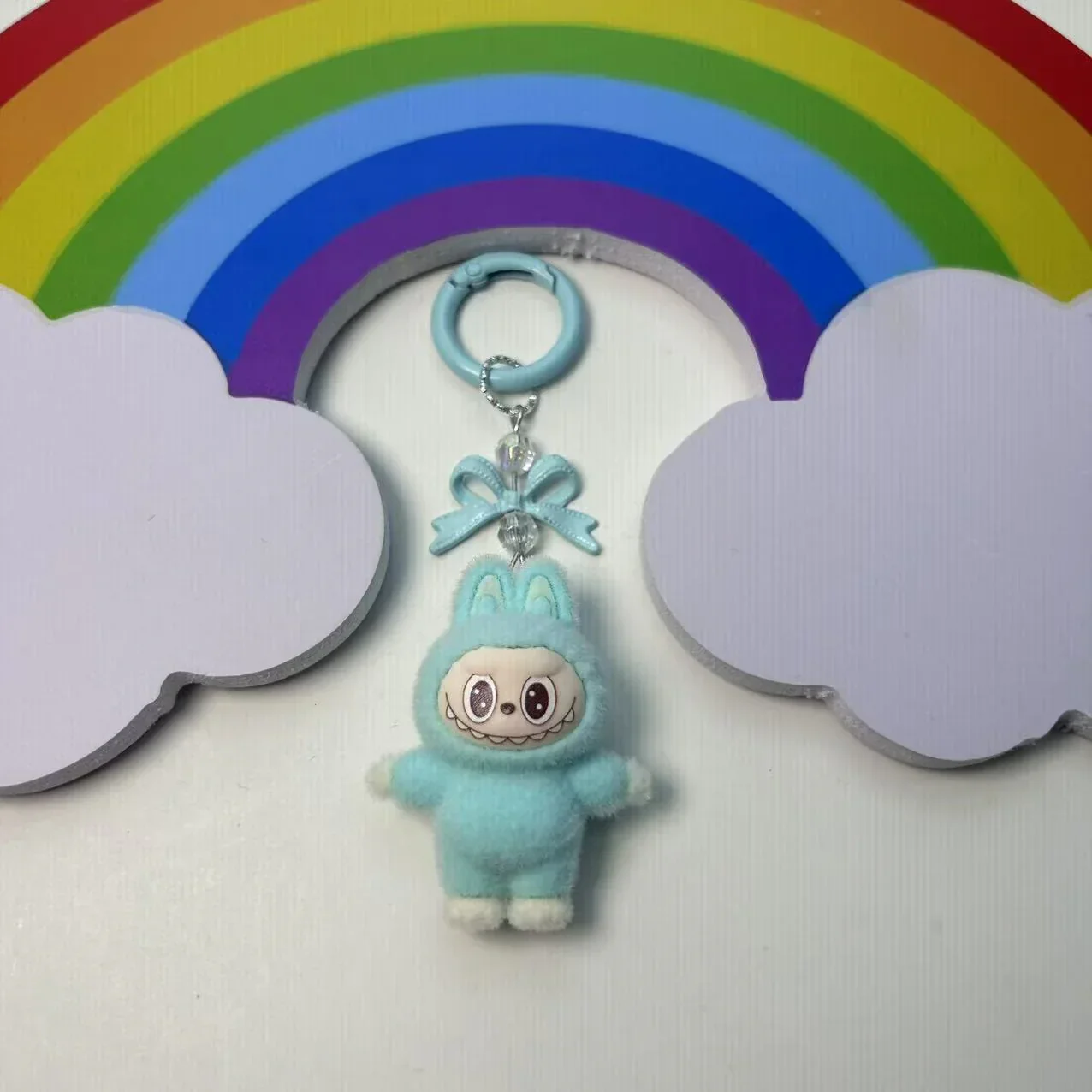 Labubu Crystal Bow Charm Keychain - Image 7