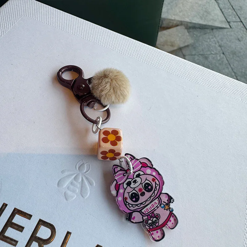 Labubu Glint Pom Pom Keychain - Image 2