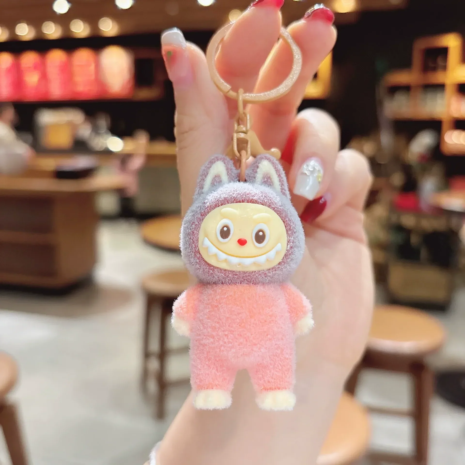 Labubu Standing Elite Flocked Keychain - Image 6
