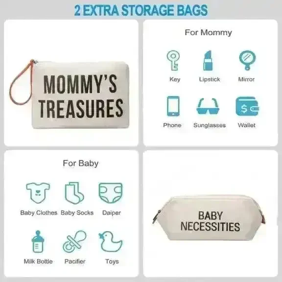 Large Capacity 3 in 1 Premium Mommy Bag - Image 6