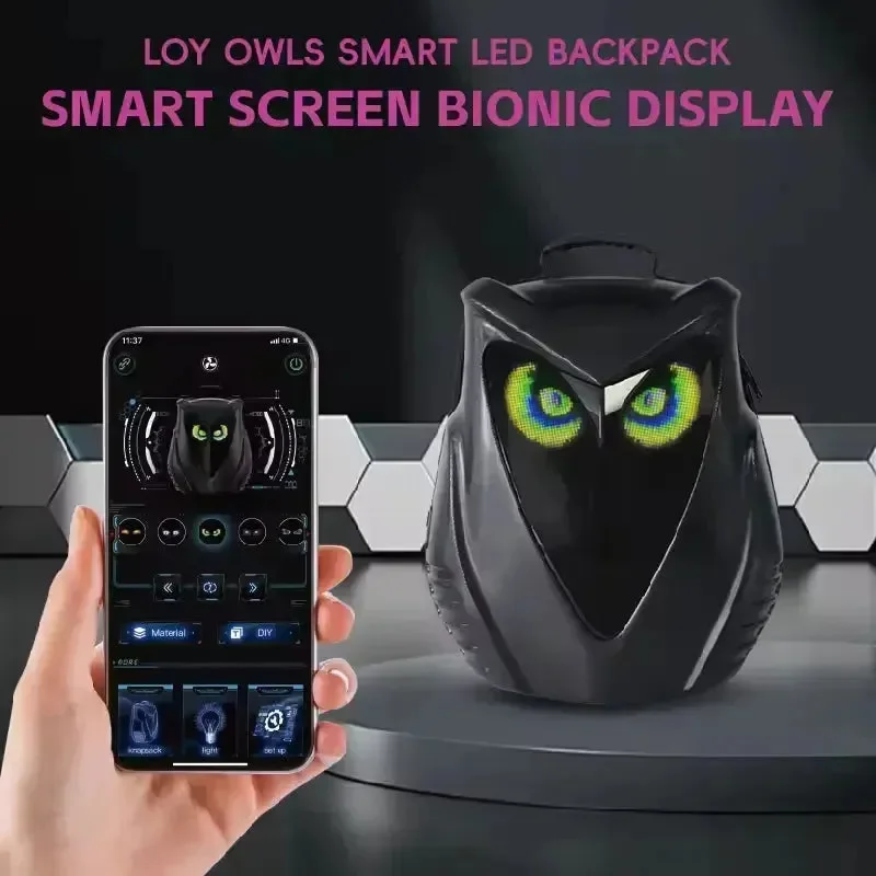 LED Glowing Eyes Owl Backpack - Image 3