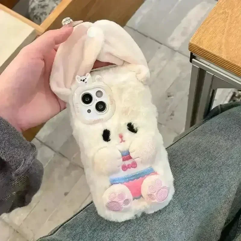 Long Eared Rabbit Plush Phone Case (For iPhones) - Image 4