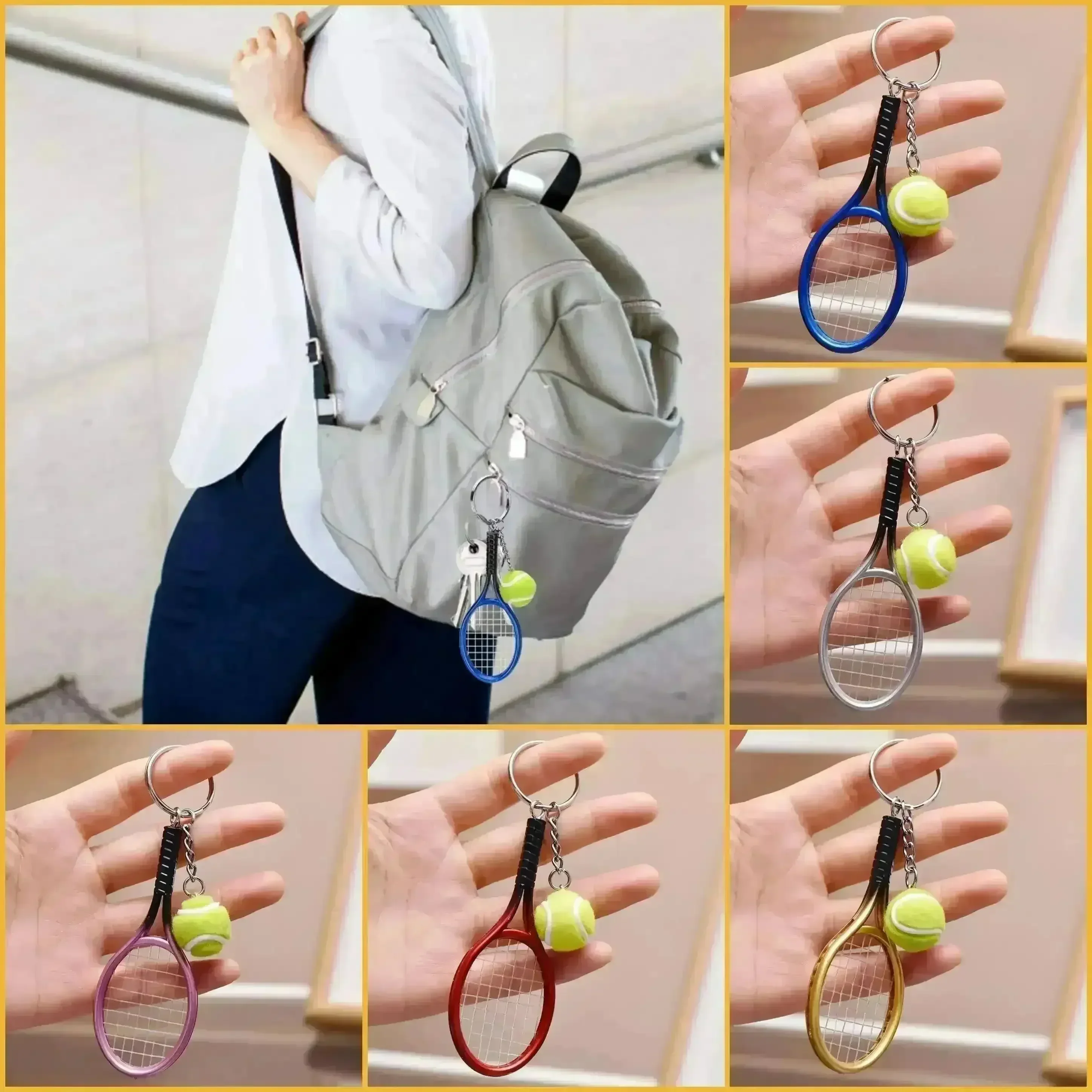 Love-All Lobs Tennis Racket & Ball Keychain - Image 3