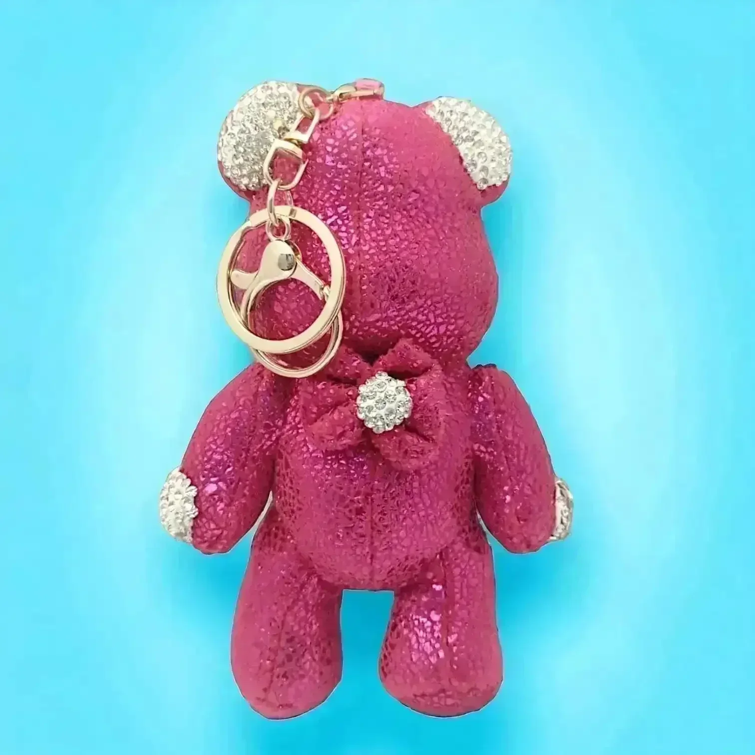 Luxurious Rhinestone Teddy Keychain - Image 5