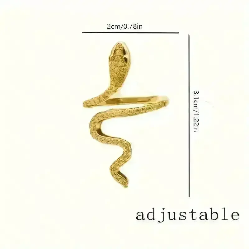 Luxurious Snake Rhinestone Wrap Ring - Image 7