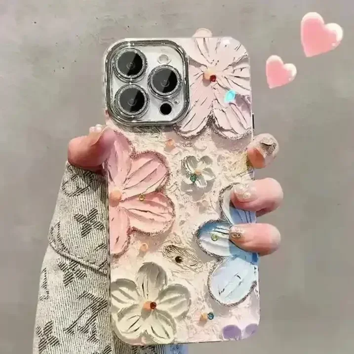 Luxury Flowers Glitter Case (For iPhones) - Image 2