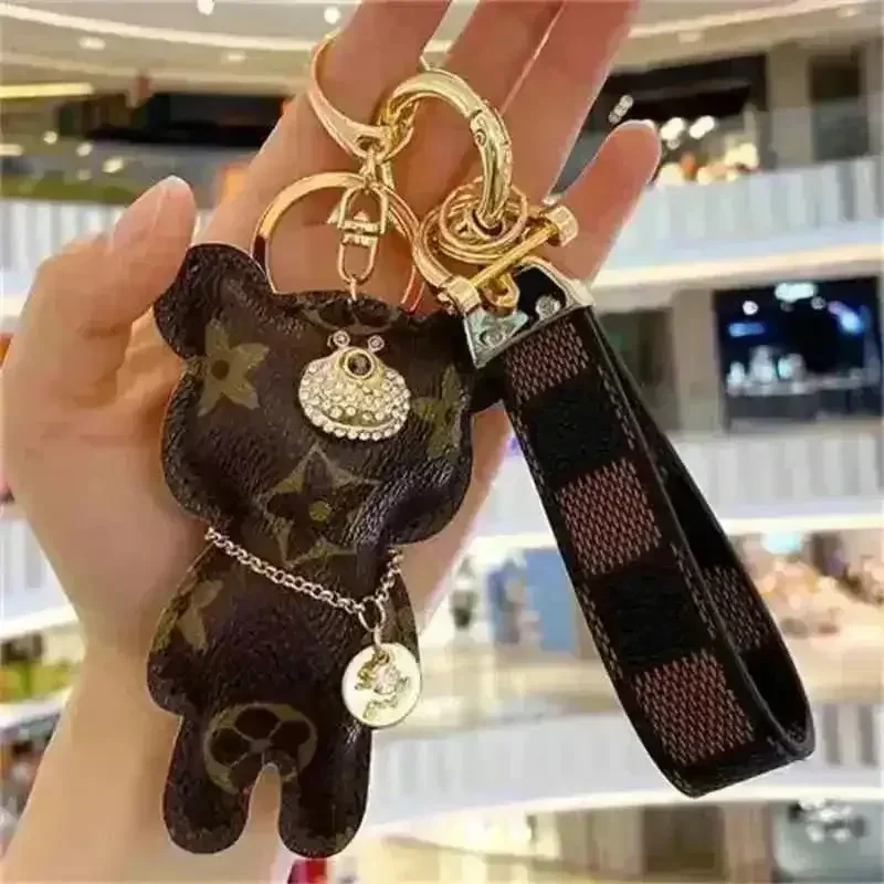Luxury Monogram Hip Hop Bear Keychain - Image 4