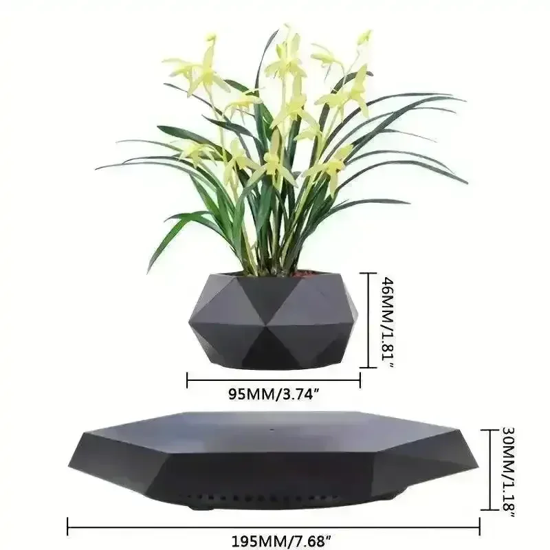 Magnetic Levitating Mini Rotating Flower Pot - Image 8