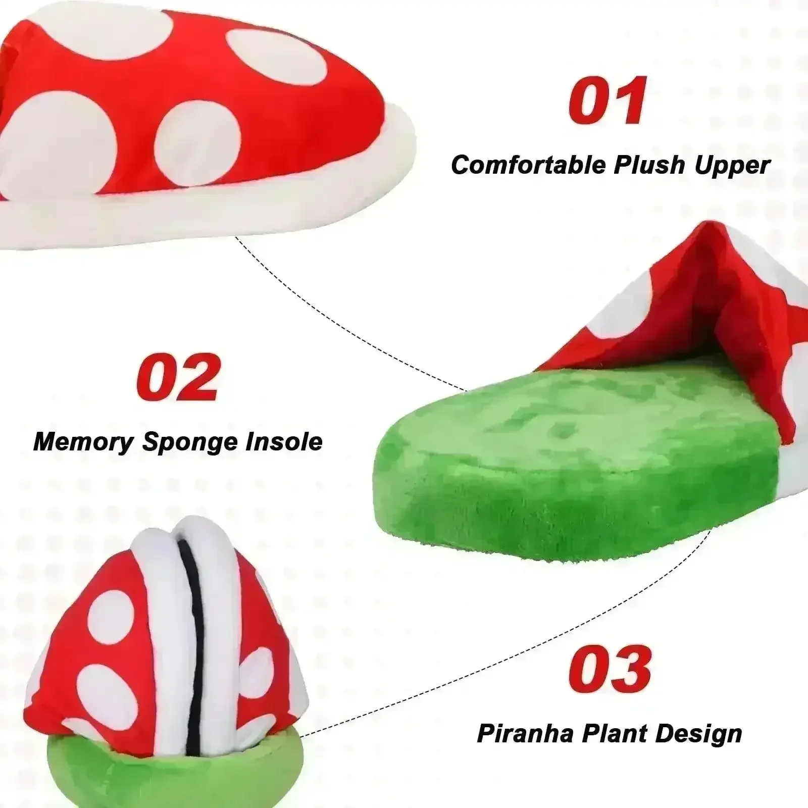 Mario Piranha Plant Plush Slippers - Image 10