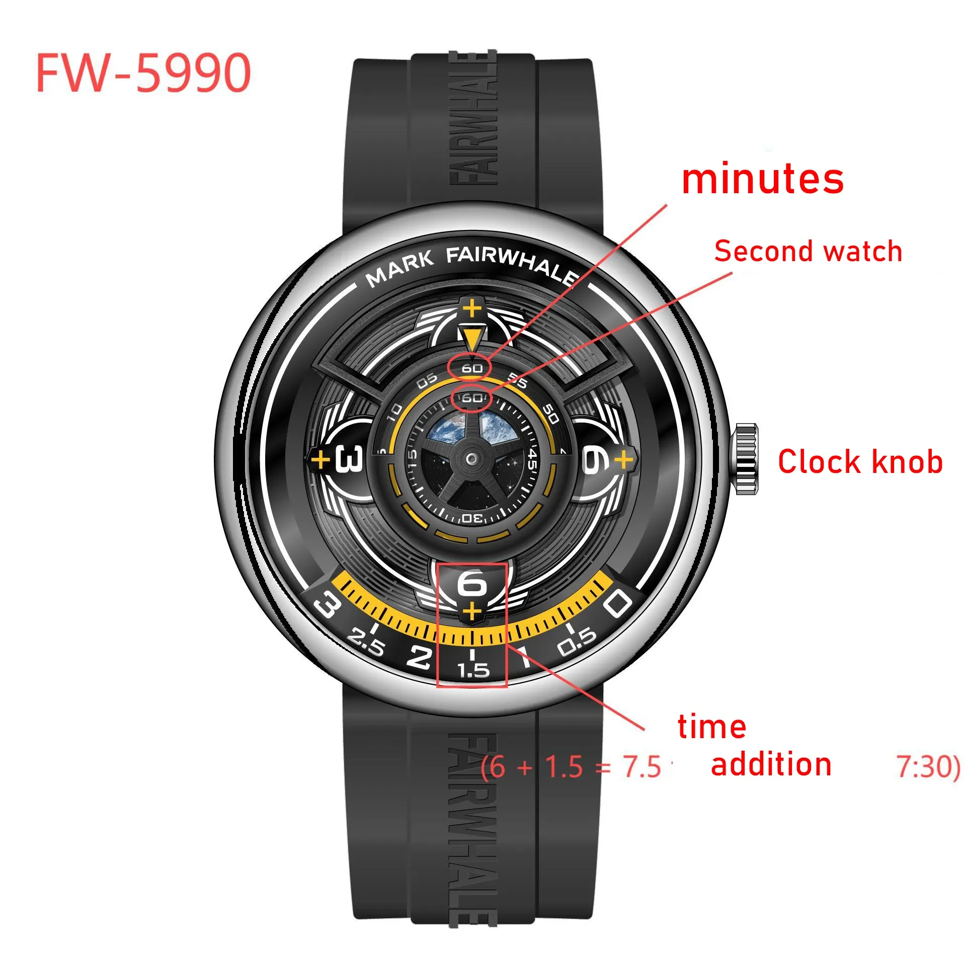 Mark Fairwhale FW-5990 Night Light Watch - Image 8