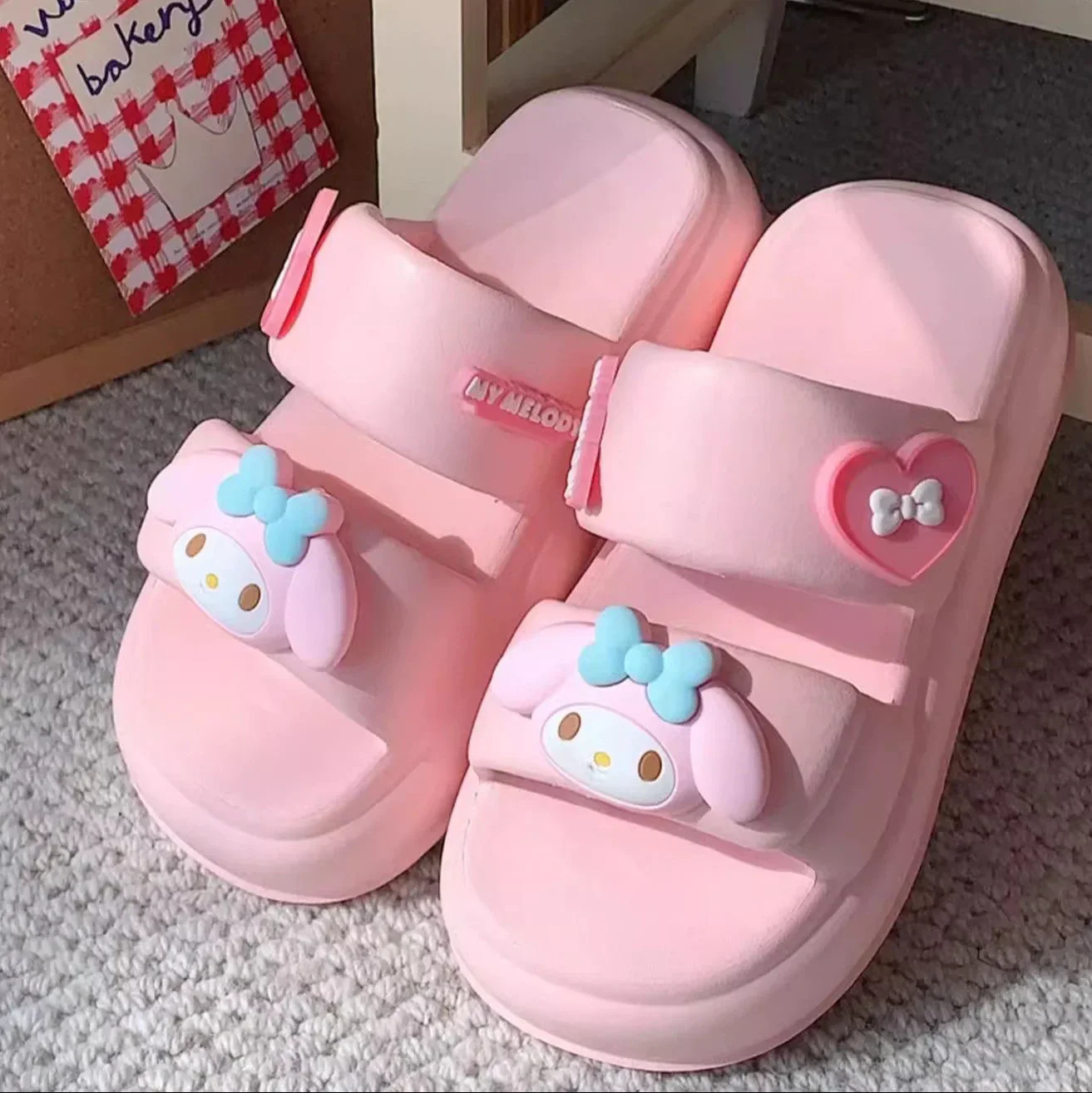 Melody Bow Steps Pink Slippers
