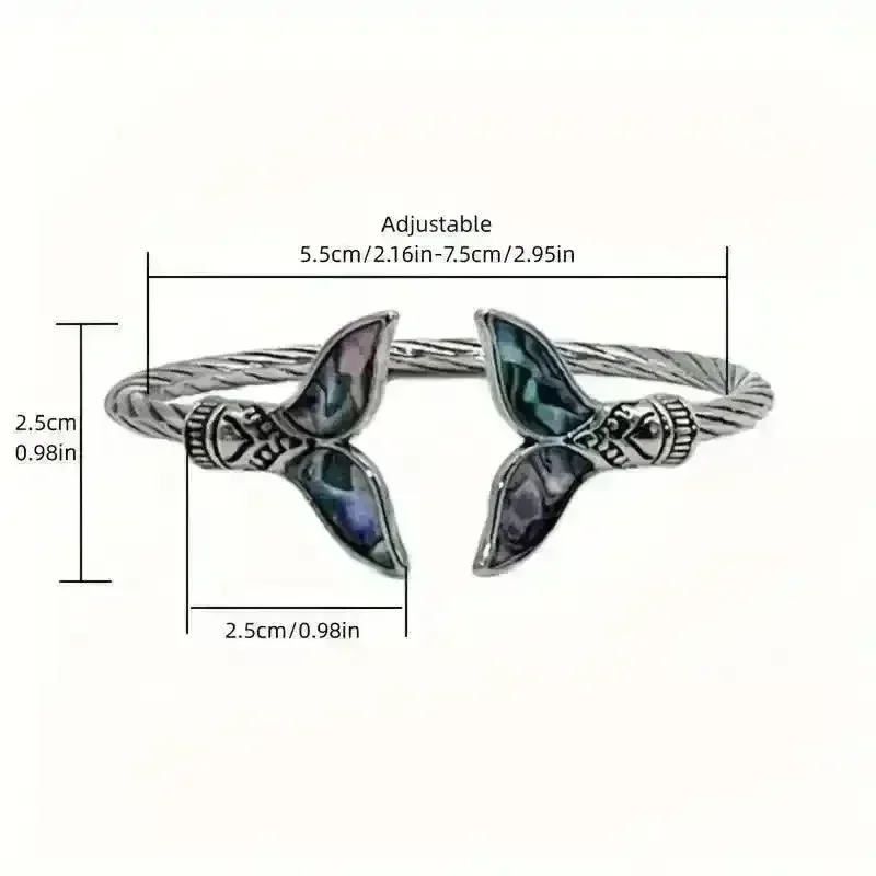 Mermaid Tail Adjustable Bangle Bracelet - Image 6