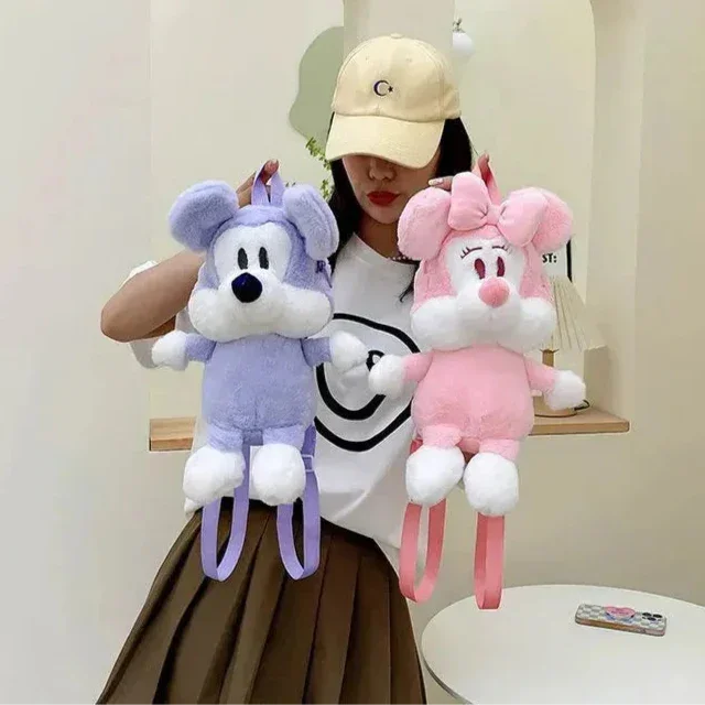 Mickey & Minnie Pastel Plush Backpack (35 cm)