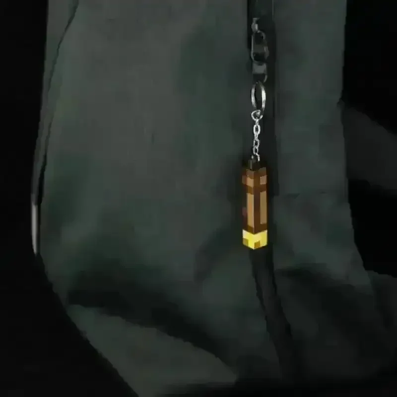 Minecraft Brownstone Torch & Blue Ore Keychain - Image 6