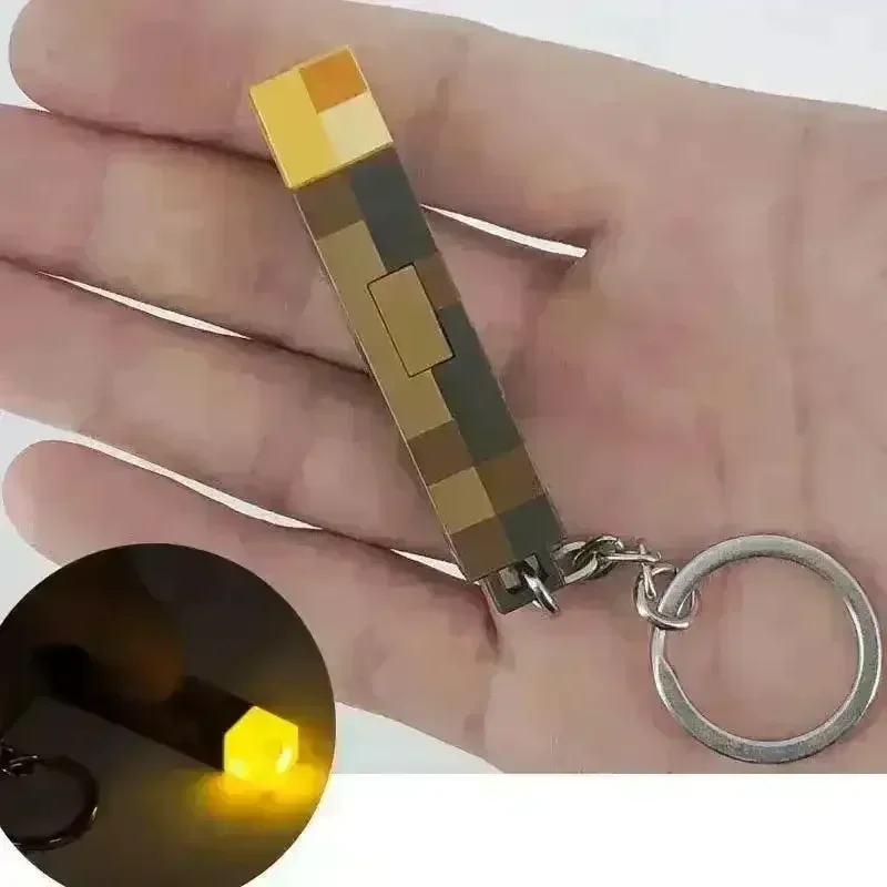 Minecraft Brownstone Torch & Blue Ore Keychain - Image 8