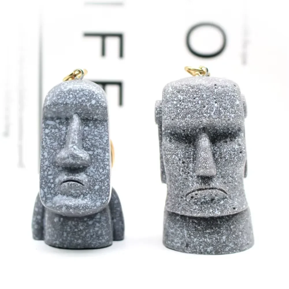 Moai Statue Stone Spirit Keychain - Image 2