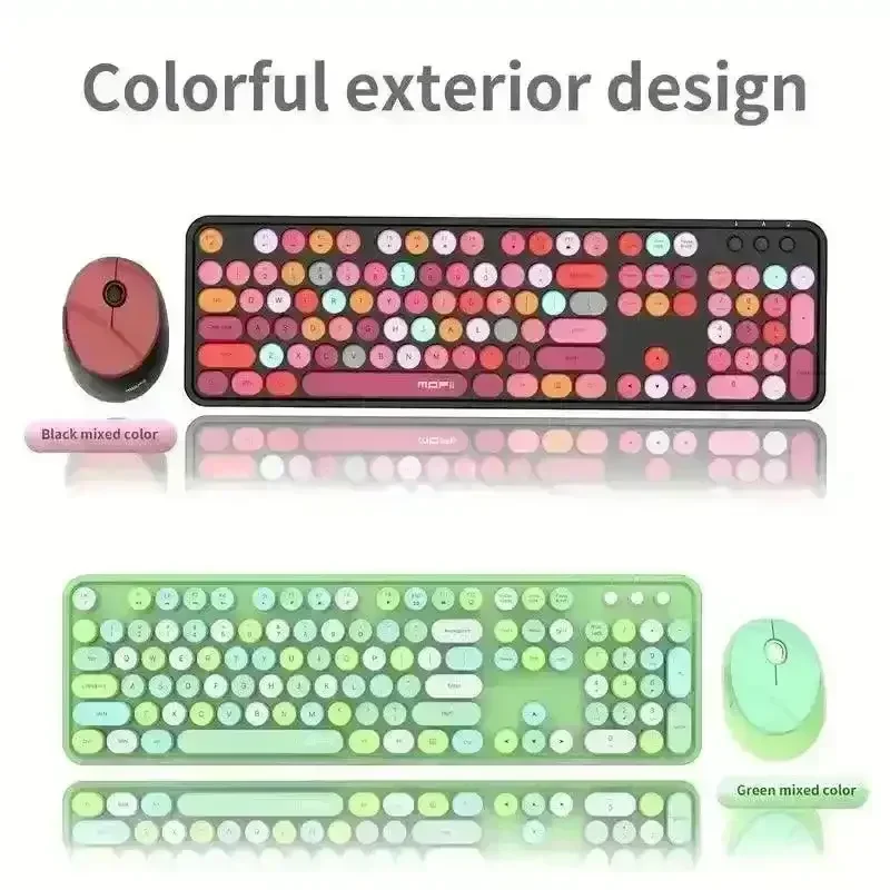 Mofii Wireless Retro Style Punk Mouse And Keyboard Kit - Image 3