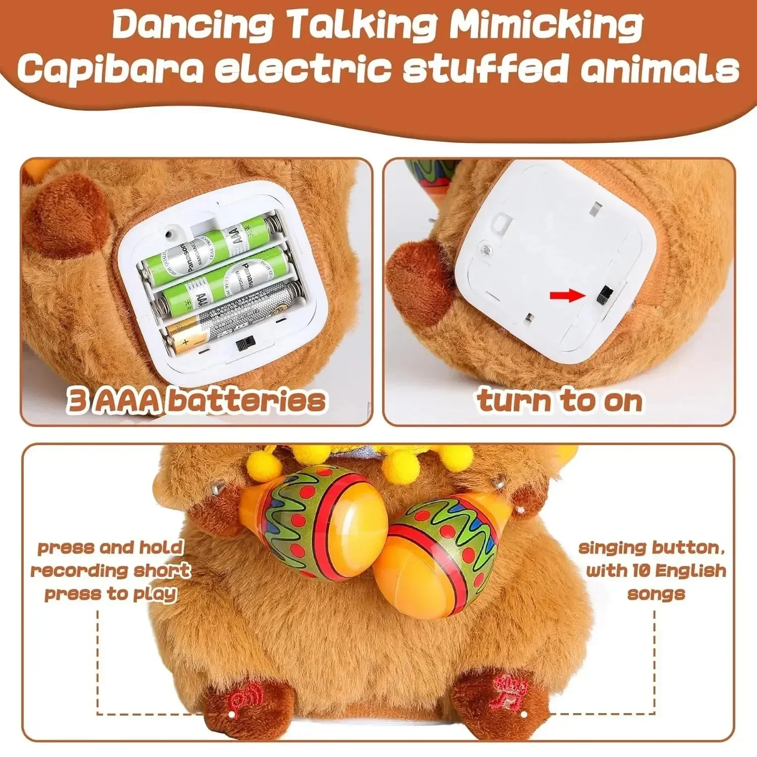 Musical Singing and Dancing Capybara Plushies (20 cm) - Image 6