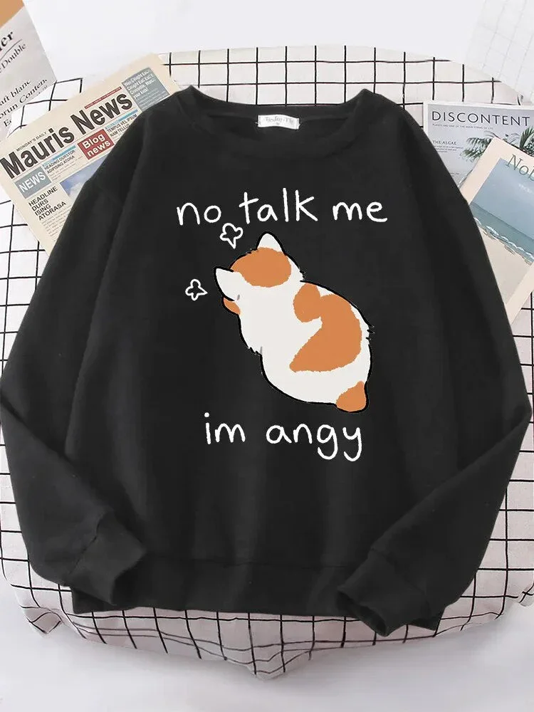 No Talk Angy Cat Cozy Sweater - Image 3