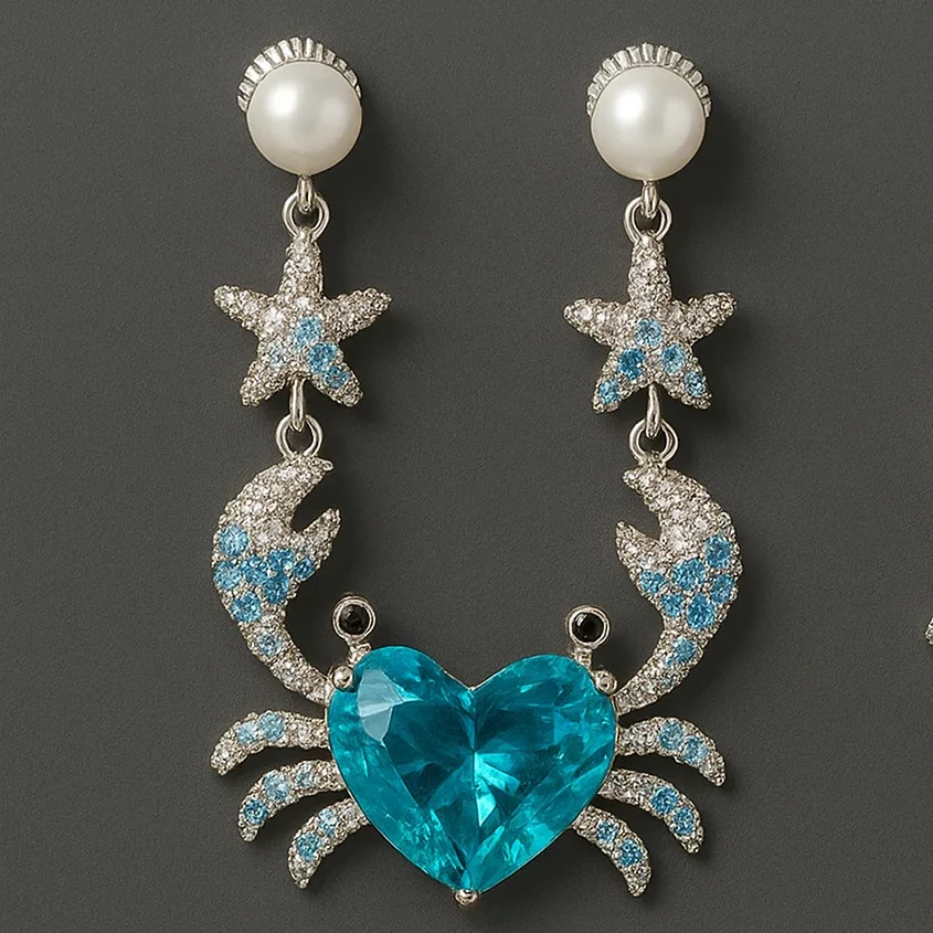 Ocean Treasure Crystal Crab Earrings - Image 6