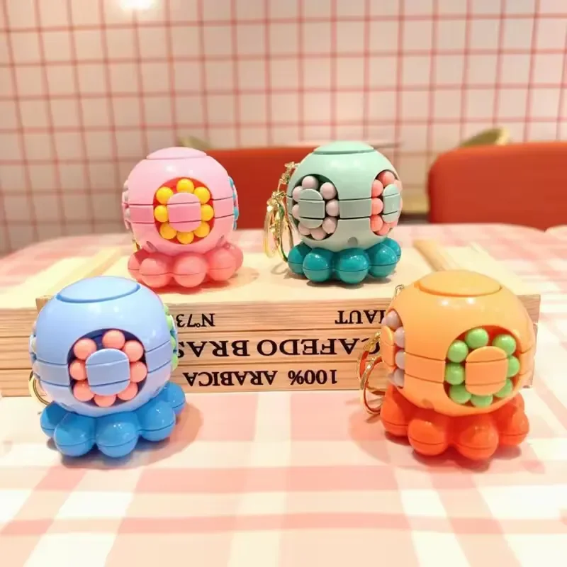 Octopus Rubik's Cube Game Keychain - Image 2