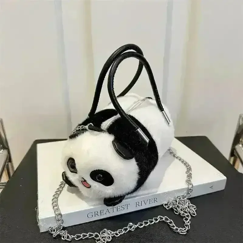 Panda Shaped Plush Shoulder Bag - Image 4