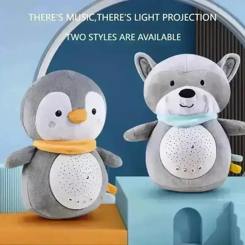Penguin and Raccoon Crying Doll With Light & Sound
