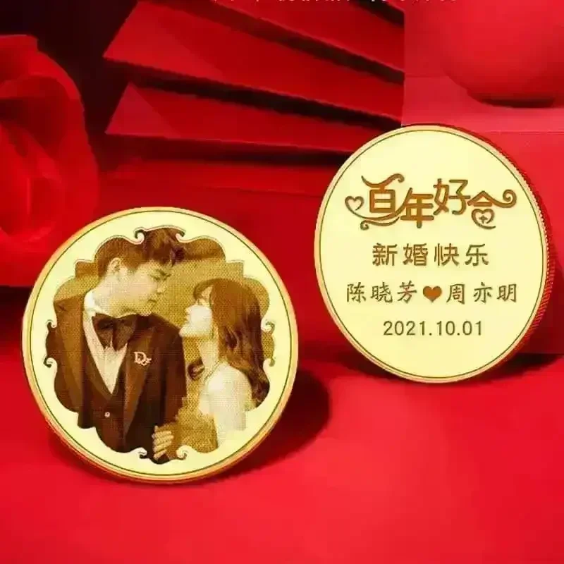 Personalised Gold Plated Laser Engraved Love Coin - Image 6
