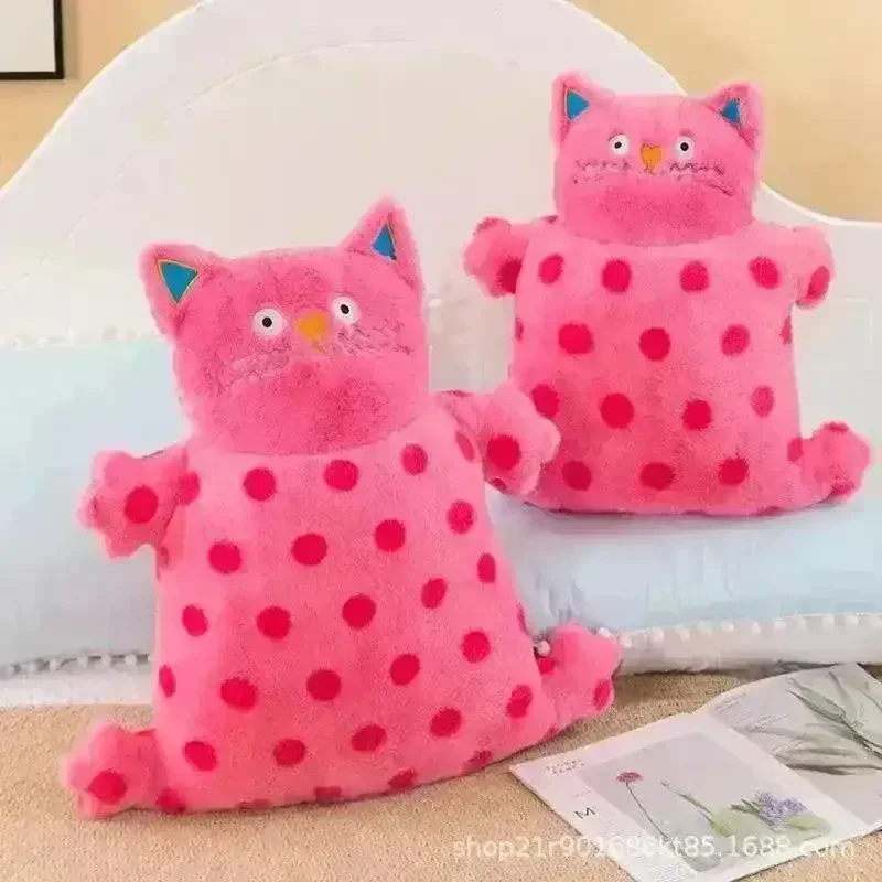 Pink Polka Dot Cat Plush Toy - Image 10