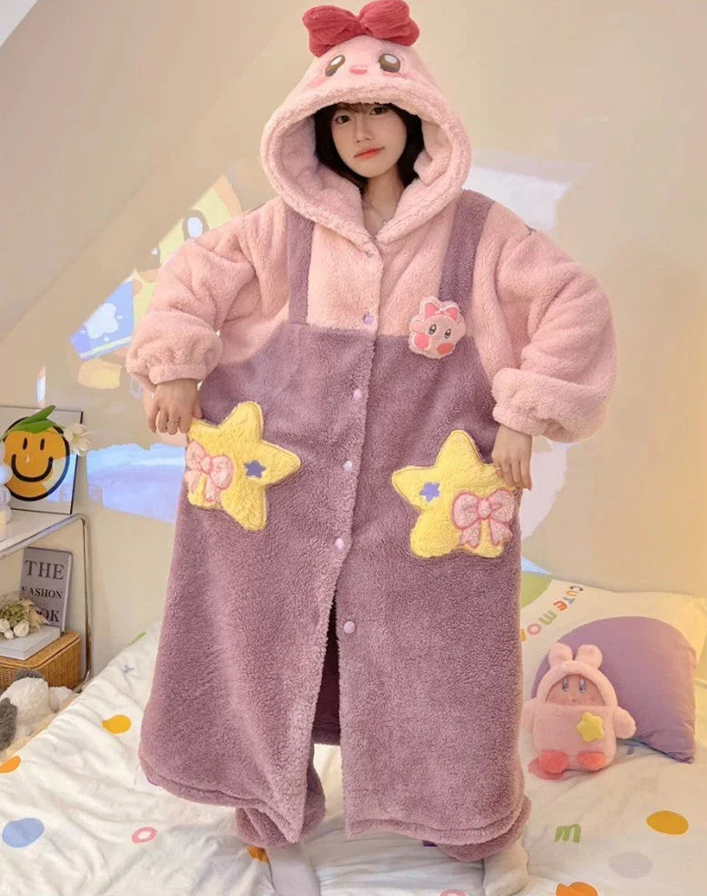 Pink Puff Kirby Long Hoodie - Image 4