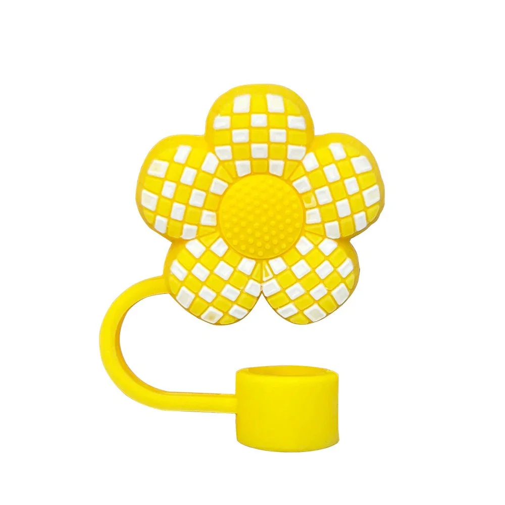 Plaid Floral Silicone Straw Topper - Image 8