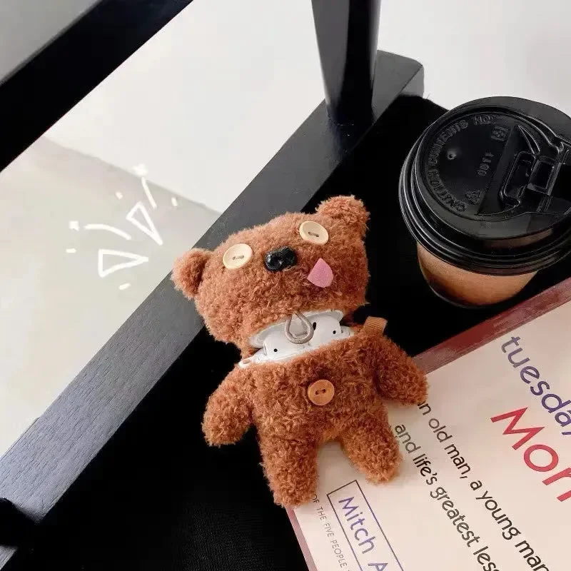 Plush Button Bear AirPods Case - Image 5